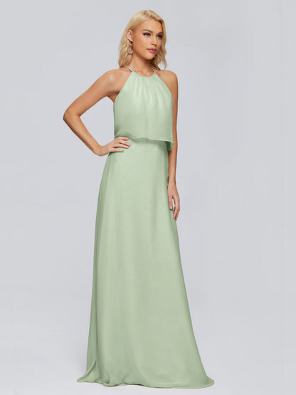 Liliana Column Halter Chiffon Bridesmaid Dresses