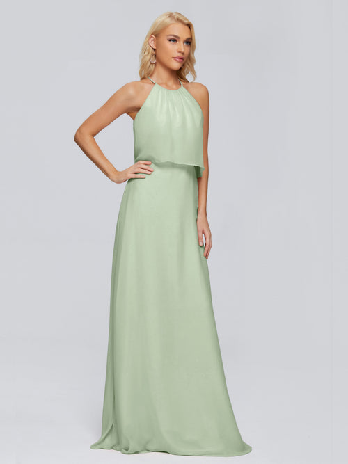 Liliana Column Halter Chiffon Bridesmaid Dresses