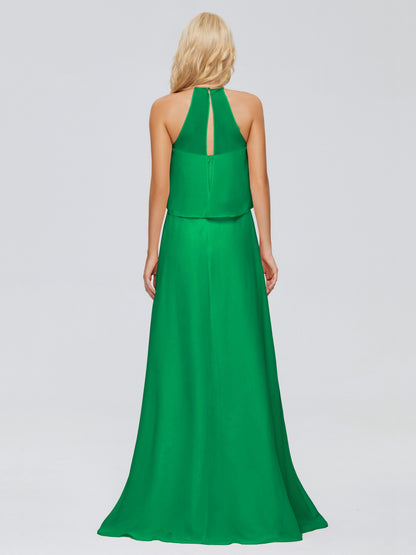 Liliana Column Halter Chiffon Bridesmaid Dresses