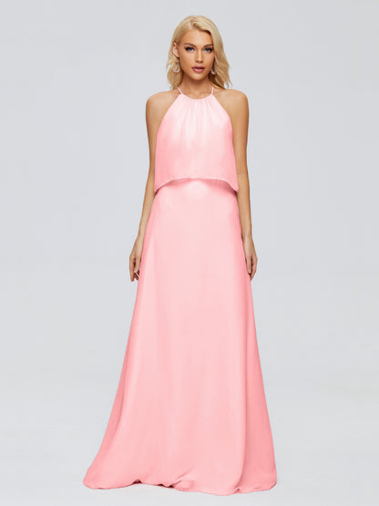 Liliana Column Halter Chiffon Bridesmaid Dresses