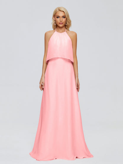 Liliana Column Halter Chiffon Bridesmaid Dresses