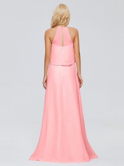 Liliana Column Halter Chiffon Bridesmaid Dresses