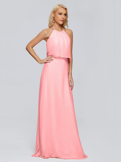 Liliana Column Halter Chiffon Bridesmaid Dresses