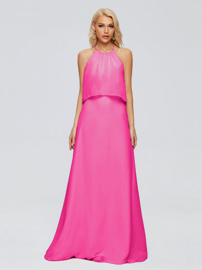 Liliana Column Halter Chiffon Bridesmaid Dresses