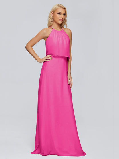Liliana Column Halter Chiffon Bridesmaid Dresses