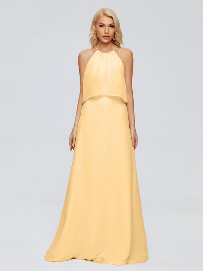 Liliana Column Halter Chiffon Bridesmaid Dresses
