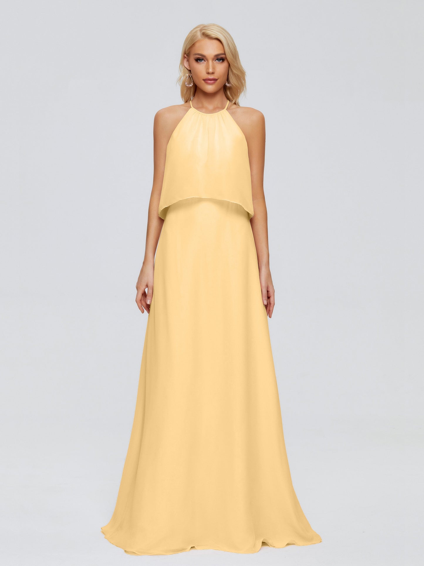 Liliana Column Halter Chiffon Bridesmaid Dresses