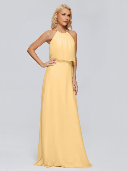 Liliana Column Halter Chiffon Bridesmaid Dresses