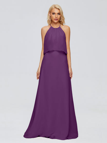 Liliana Column Halter Chiffon Bridesmaid Dresses