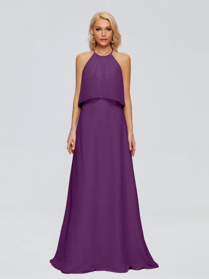 Liliana Column Halter Chiffon Bridesmaid Dresses