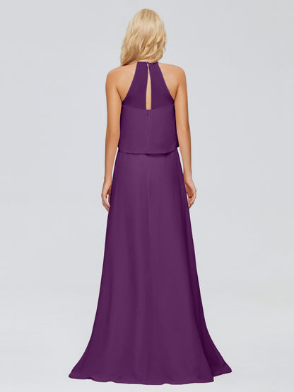 Liliana Column Halter Chiffon Bridesmaid Dresses