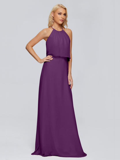 Liliana Column Halter Chiffon Bridesmaid Dresses