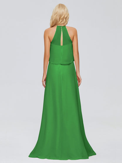 Liliana Column Halter Chiffon Bridesmaid Dresses