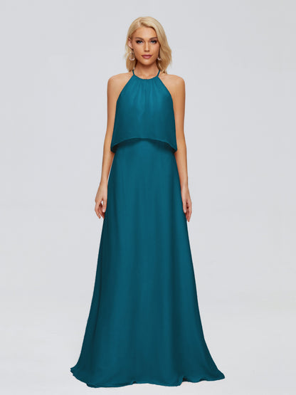 Liliana Column Halter Chiffon Bridesmaid Dresses