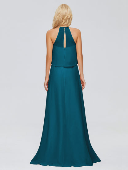 Liliana Column Halter Chiffon Bridesmaid Dresses