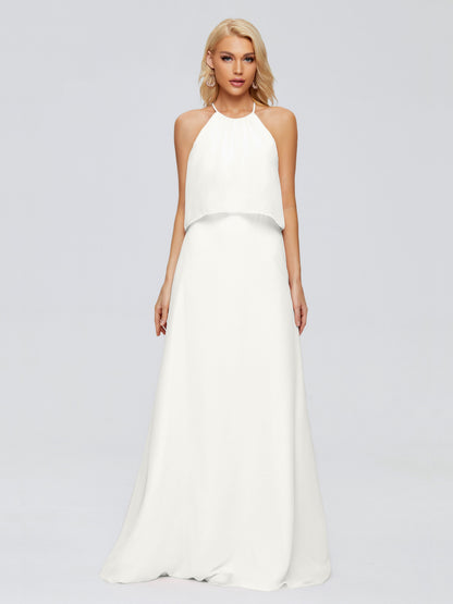 Liliana Column Halter Chiffon Bridesmaid Dresses