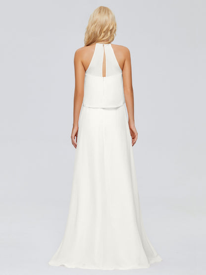 Liliana Column Halter Chiffon Bridesmaid Dresses