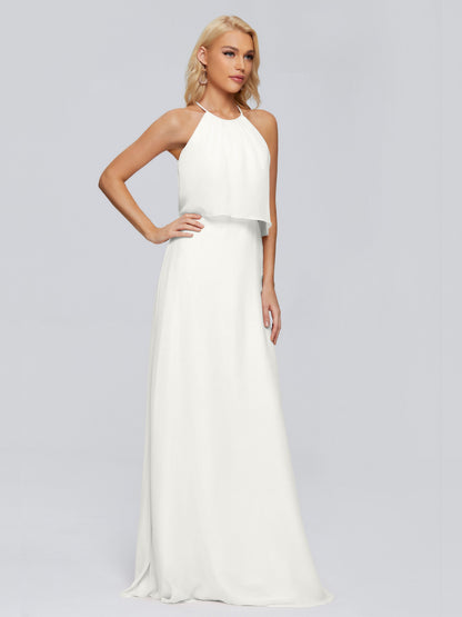 Liliana Column Halter Chiffon Bridesmaid Dresses