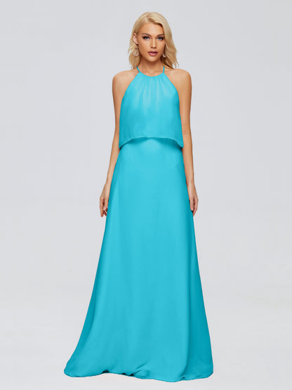 Liliana Column Halter Chiffon Bridesmaid Dresses