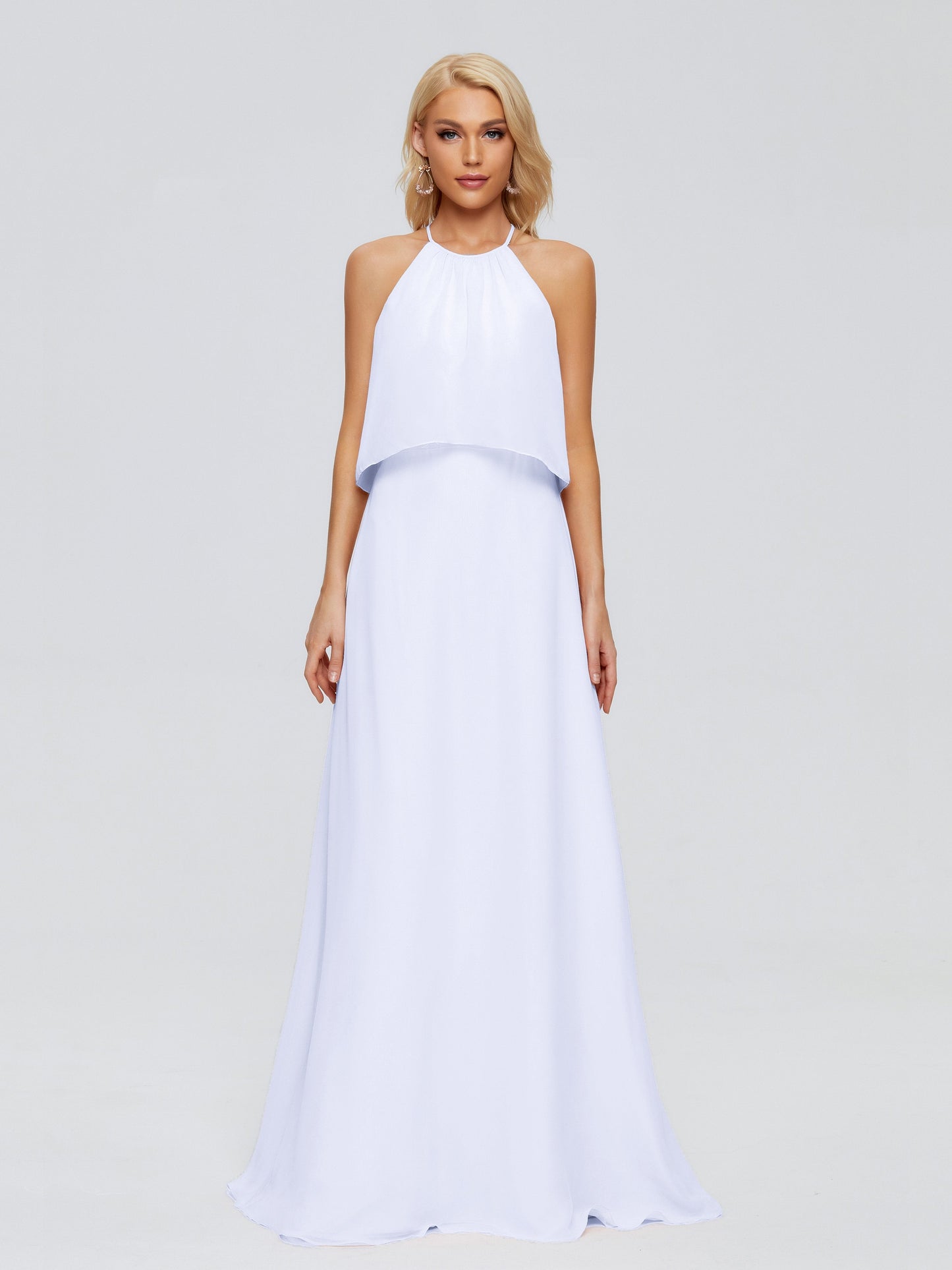 Liliana Column Halter Chiffon Bridesmaid Dresses