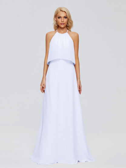 Liliana Column Halter Chiffon Bridesmaid Dresses