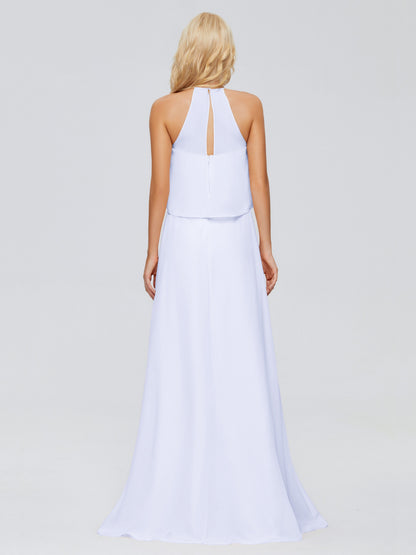 Liliana Column Halter Chiffon Bridesmaid Dresses