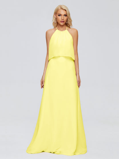Liliana Column Halter Chiffon Bridesmaid Dresses