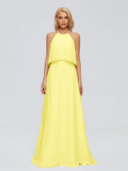 Liliana Column Halter Chiffon Bridesmaid Dresses