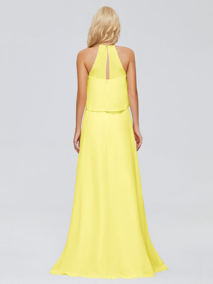 Liliana Column Halter Chiffon Bridesmaid Dresses