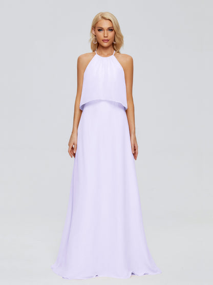 Liliana Column Halter Chiffon Bridesmaid Dresses