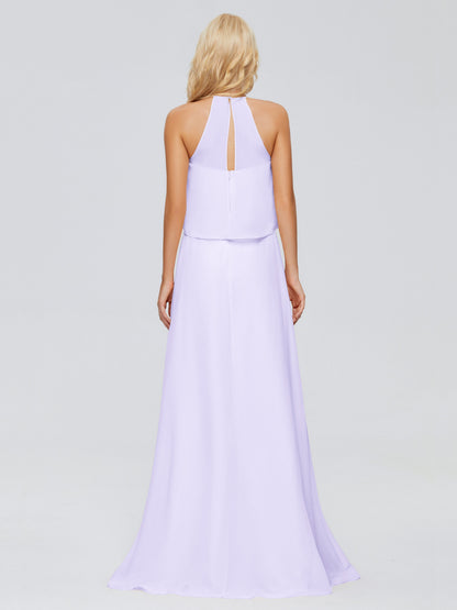 Liliana Column Halter Chiffon Bridesmaid Dresses