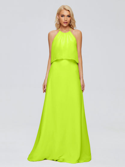 Liliana Column Halter Chiffon Bridesmaid Dresses