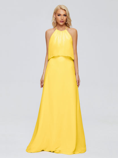 Liliana Column Halter Chiffon Bridesmaid Dresses