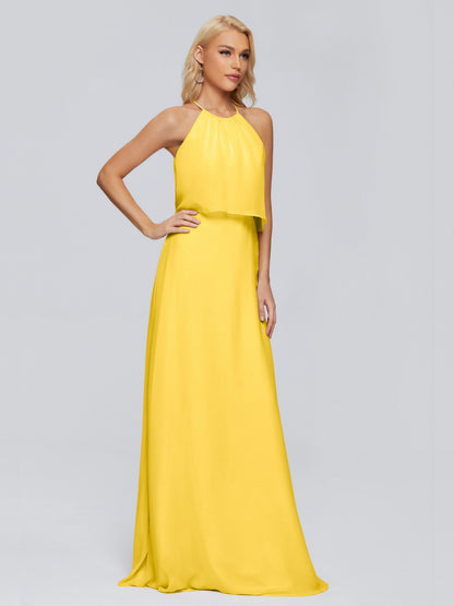 Liliana Column Halter Chiffon Bridesmaid Dresses