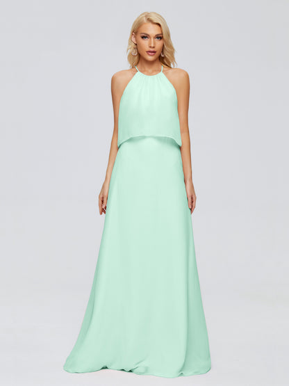 Liliana Column Halter Chiffon Bridesmaid Dresses