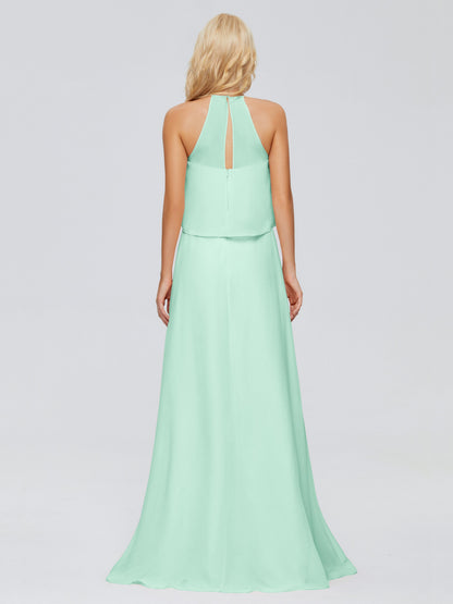 Liliana Column Halter Chiffon Bridesmaid Dresses