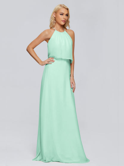 Liliana Column Halter Chiffon Bridesmaid Dresses