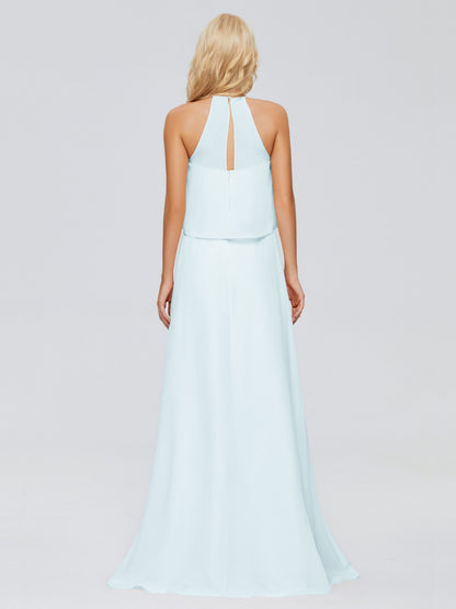 Liliana Column Halter Chiffon Bridesmaid Dresses