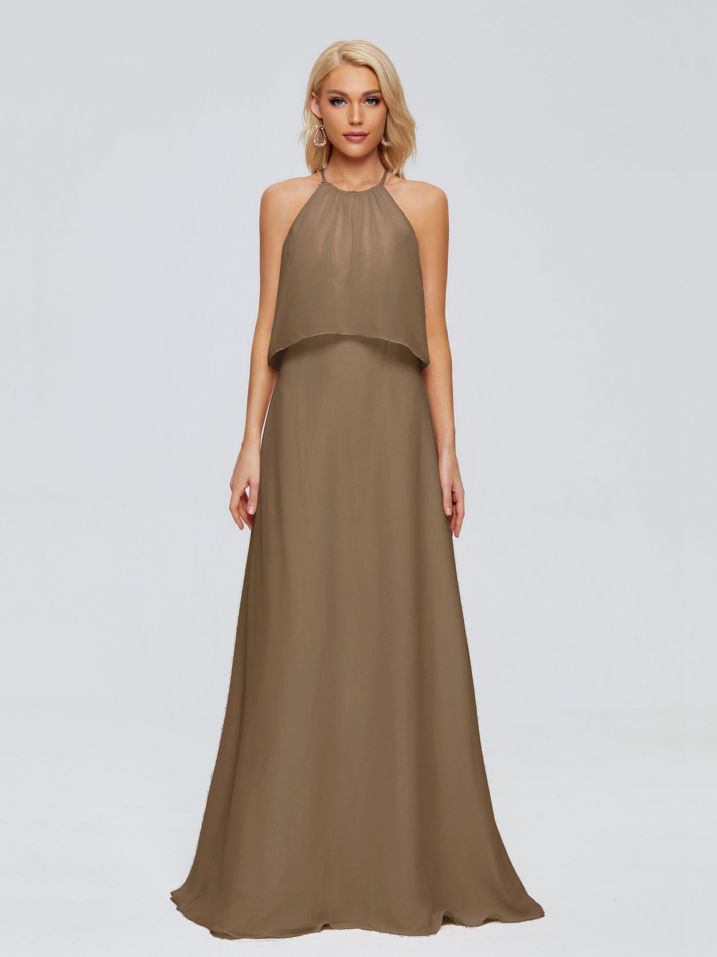 Liliana Column Halter Chiffon Bridesmaid Dresses