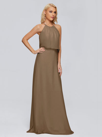 Liliana Column Halter Chiffon Bridesmaid Dresses