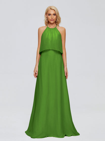 Liliana Column Halter Chiffon Bridesmaid Dresses