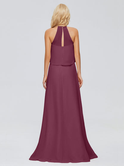 Liliana Column Halter Chiffon Bridesmaid Dresses