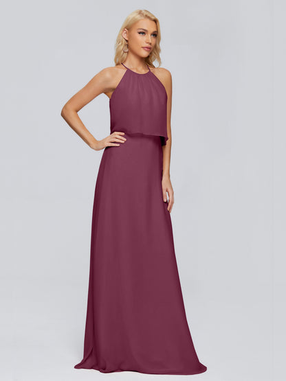 Liliana Column Halter Chiffon Bridesmaid Dresses