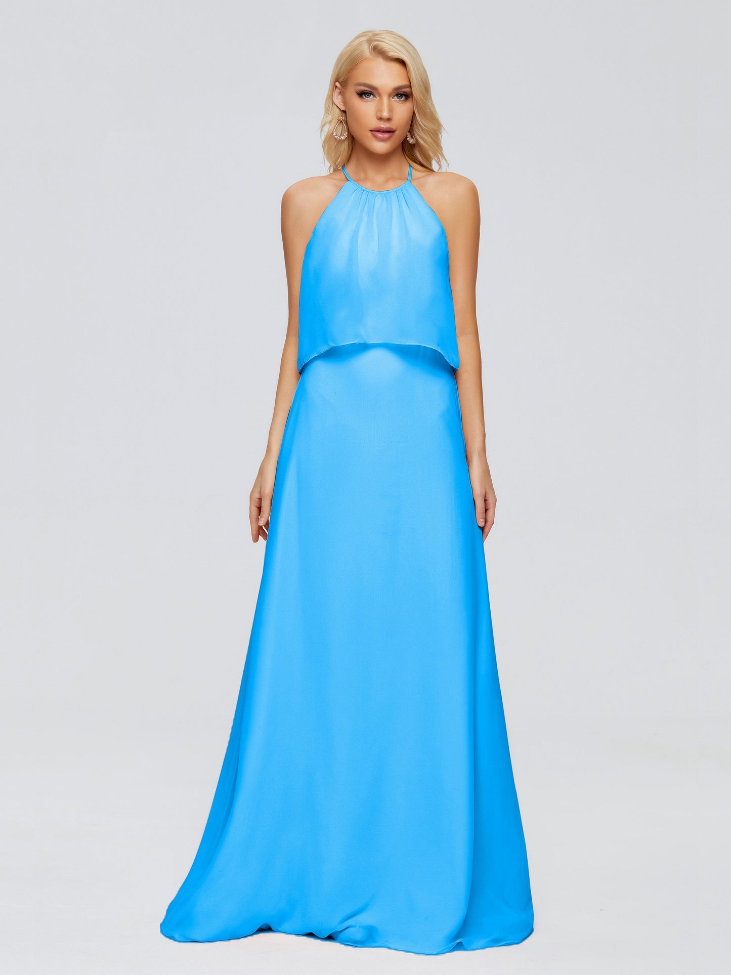Liliana Column Halter Chiffon Bridesmaid Dresses