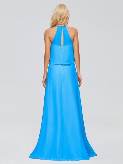 Liliana Column Halter Chiffon Bridesmaid Dresses