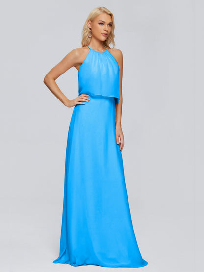 Liliana Column Halter Chiffon Bridesmaid Dresses
