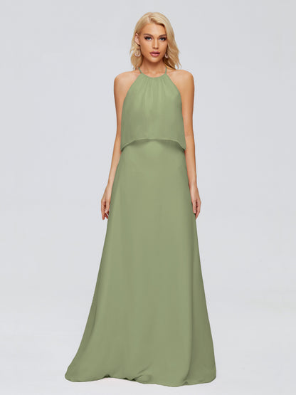 Liliana Column Halter Chiffon Bridesmaid Dresses