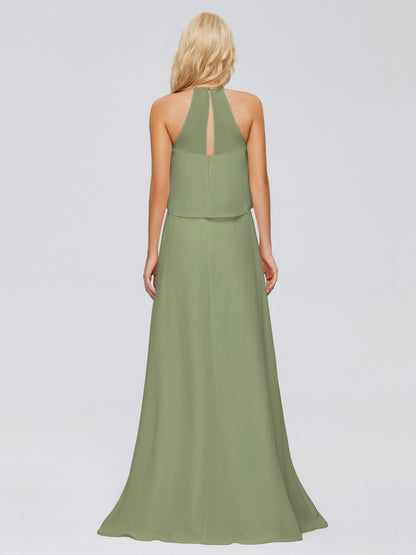 Liliana Column Halter Chiffon Bridesmaid Dresses
