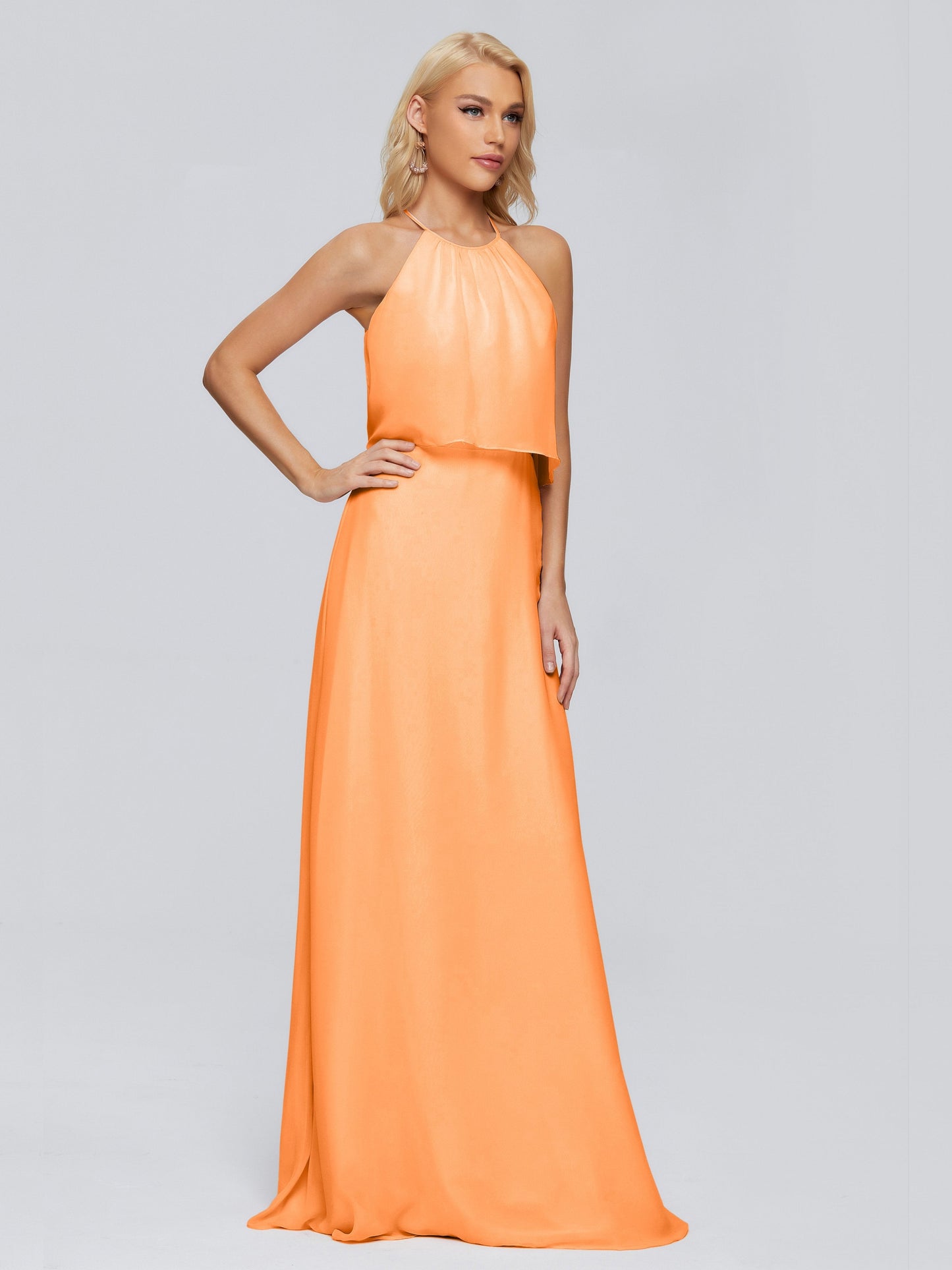 Liliana Column Halter Chiffon Bridesmaid Dresses