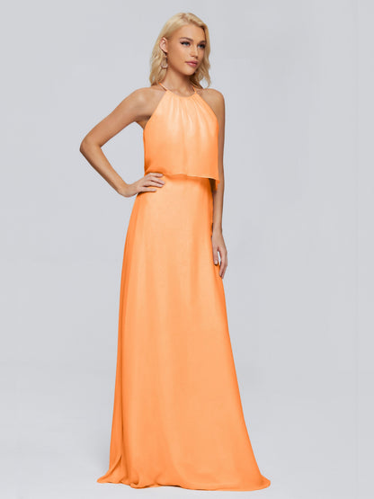 Liliana Column Halter Chiffon Bridesmaid Dresses